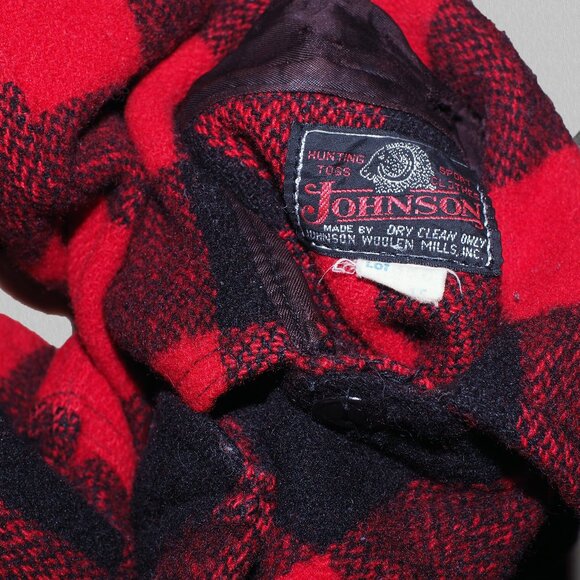 Wool Plaid Shirt Vintage Flannel 1950s Johnson Woolen Mills Men's Medium - Picture 5 of 6